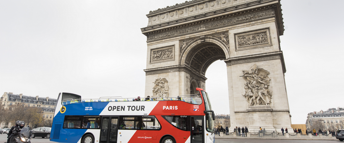 Paris France Bus Mobilité Open Tour sightseeing